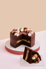 Load image into Gallery viewer, Dark Chocolate &amp; Vanilla Custard Cake

