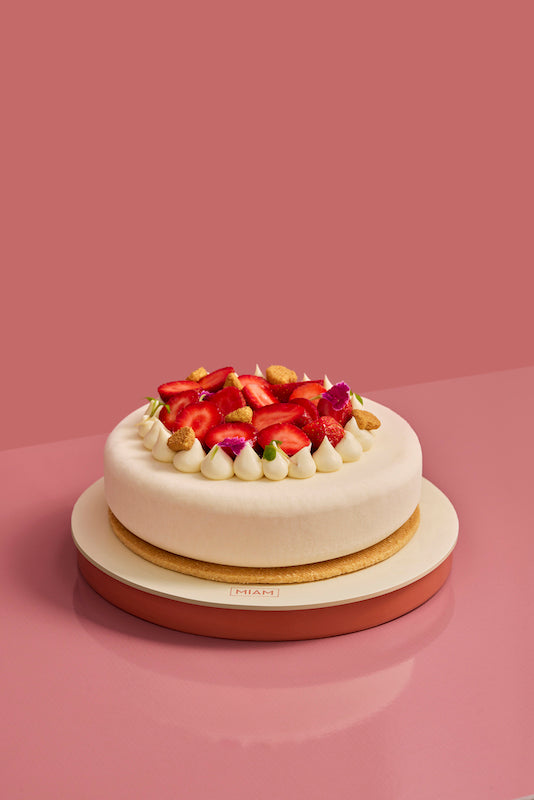Eggless Fresh Strawberries & Cream Entremet