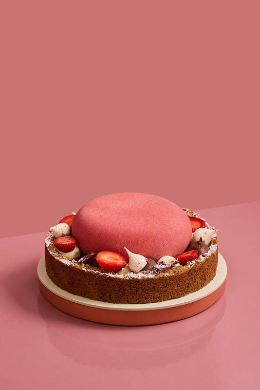 Strawberry, Rhubarb & Perilla Seed Entremet